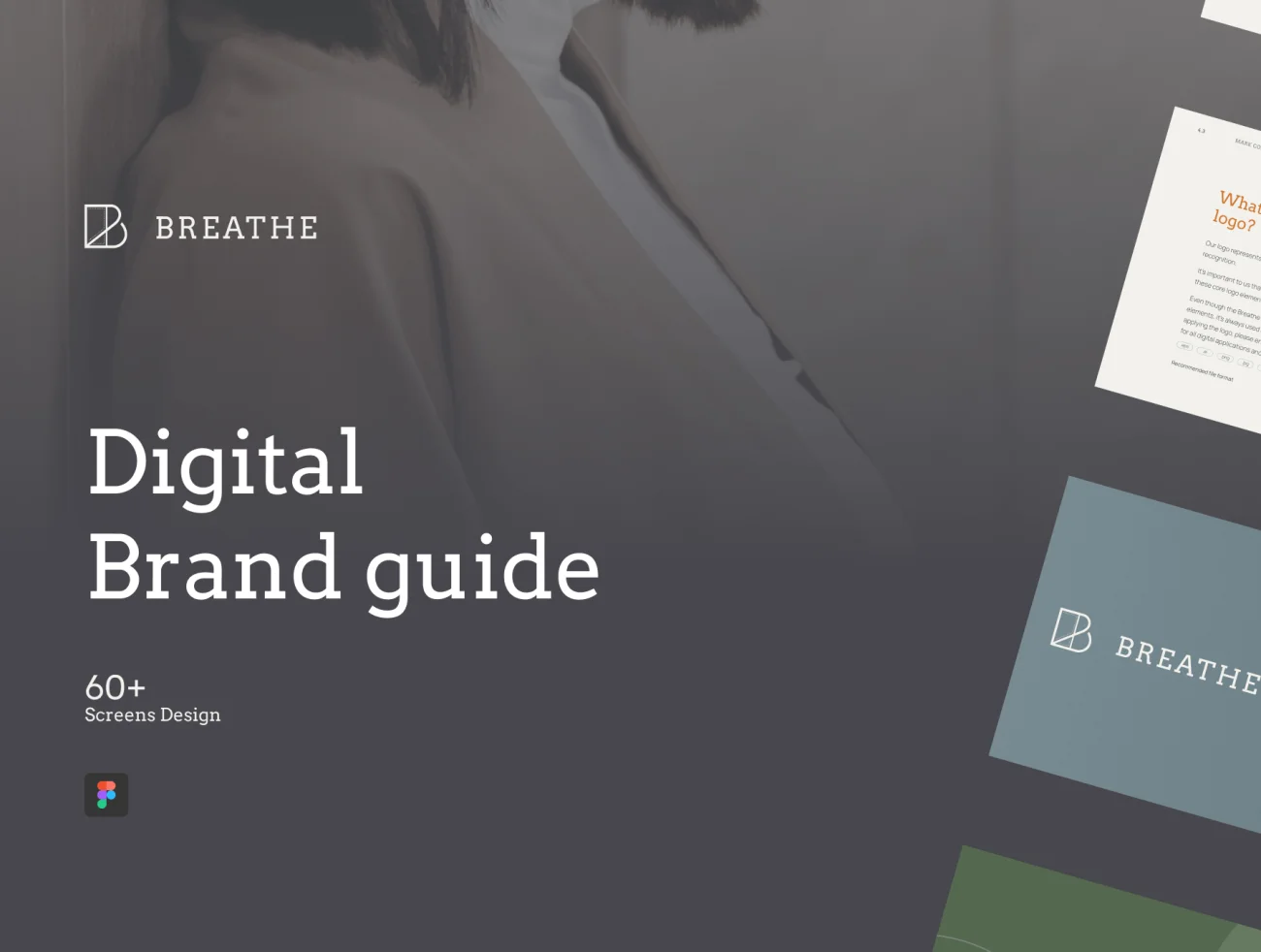 60页健康品牌VI设计模板 Breathe - Brand Guideline-品牌VI-到位啦UI