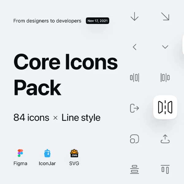 84款文本图片文件编辑图标合集 Core Icons Pack