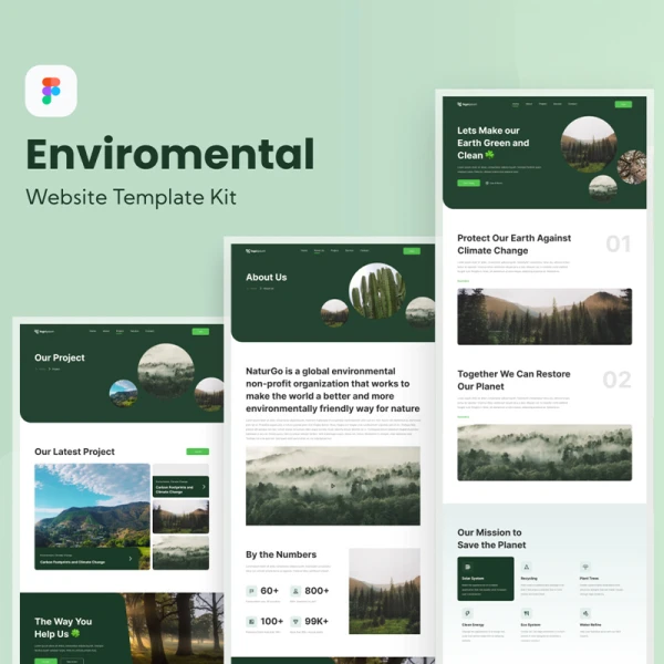 环保网站设计模板 Environmental Save The Earth Website Template