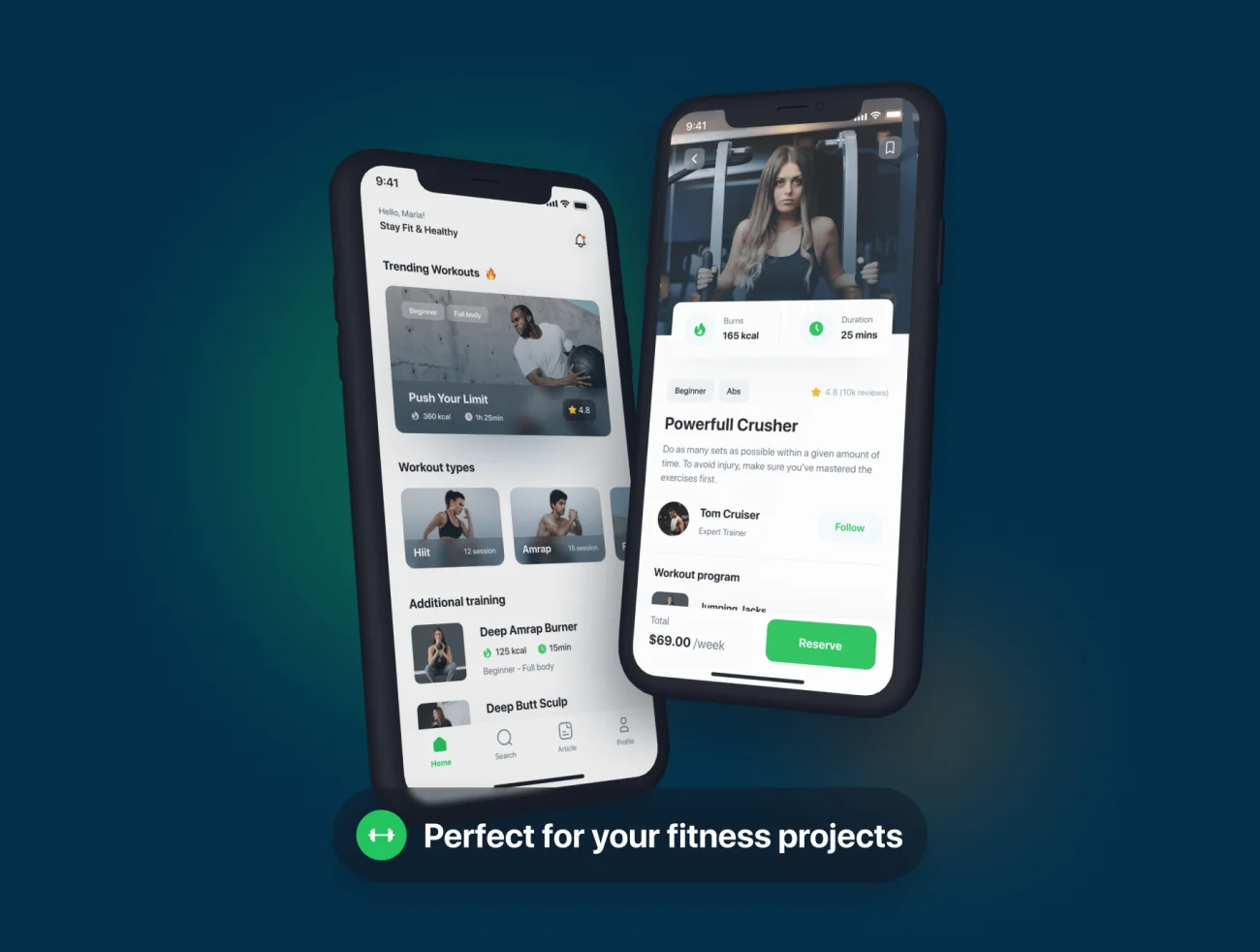 70屏完整版健身减肥应用设计套件 Fitline – Fitness & Workout App UI Kit插图5