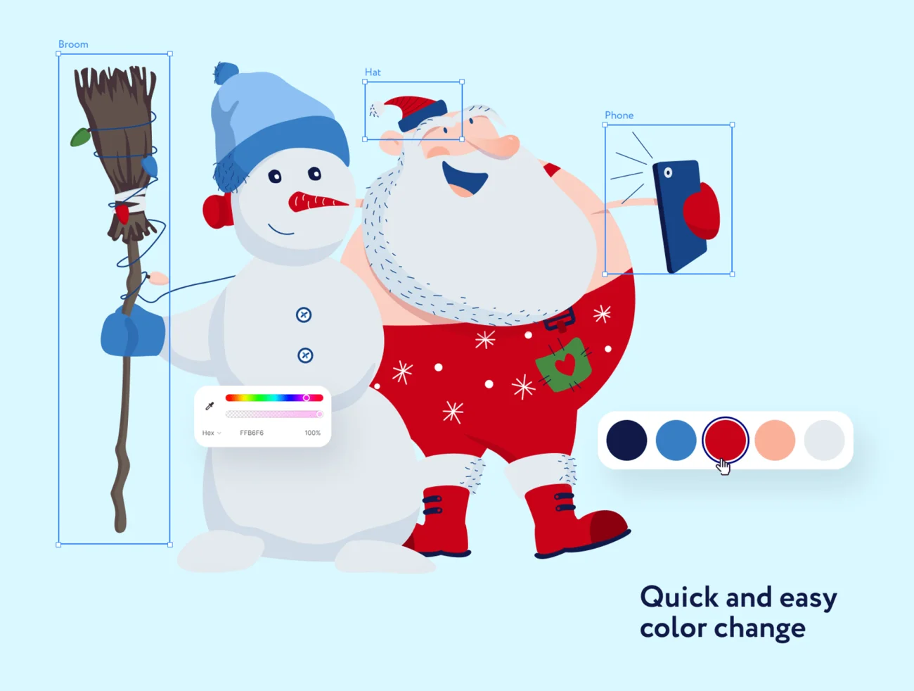 15幅圣诞节主题矢量插画 Krispy Illustrations-人物插画、场景插画、插画、线条手绘、趣味漫画-到位啦UI