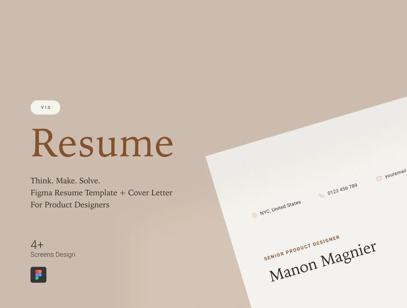 简约现代专业个人简历模板 Manon Magnier - Resume-UI/UX、介绍-到位啦UI