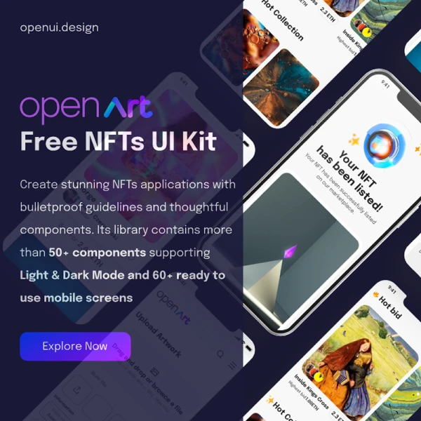NTF在线交易平台UI设计套件 Open Art - NFTs UI Kit