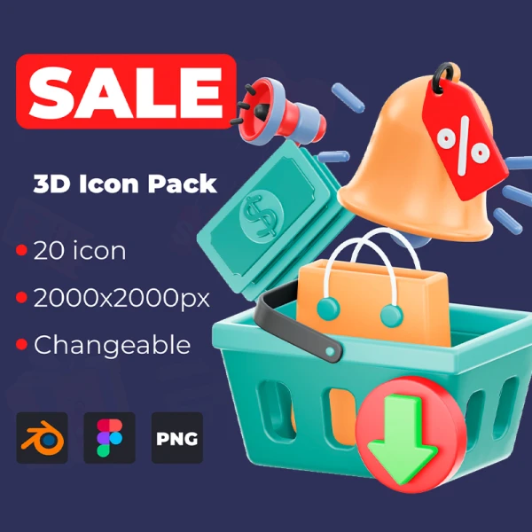 20款活动促销3D图标 SALE 3D Icon Pack