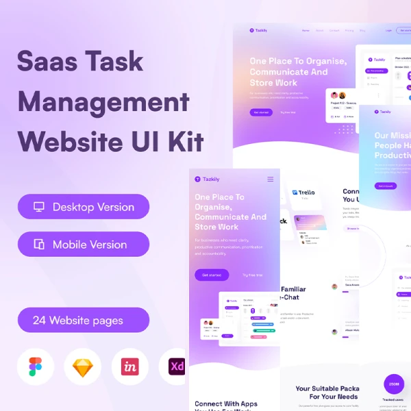 Saas产品着陆页网站设计模板 Saascuy - Saas Landing Page UI KIT