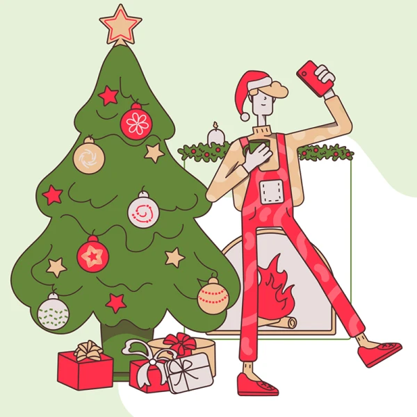 15幅圣诞新年主题矢量插画素材 Squbi Illustrations