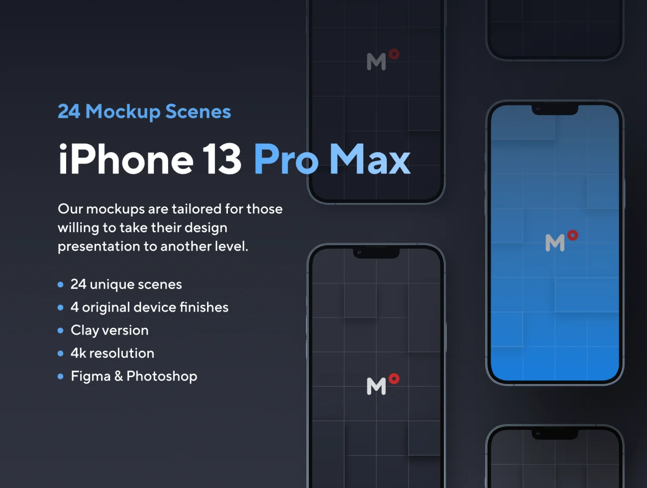 24款流行iPhone 13智能样机资源包 24 Most Popular iPhone 13 Pro Max Mockups-产品展示、优雅样机、实景样机、手机模型、样机、苹果设备-到位啦UI