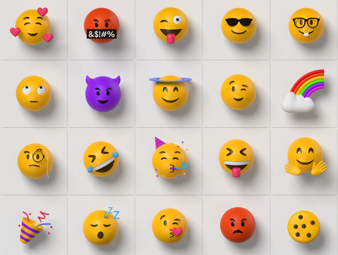 36款3D立体emoji表情包素材 3d emoji-3D/图标-到位啦UI