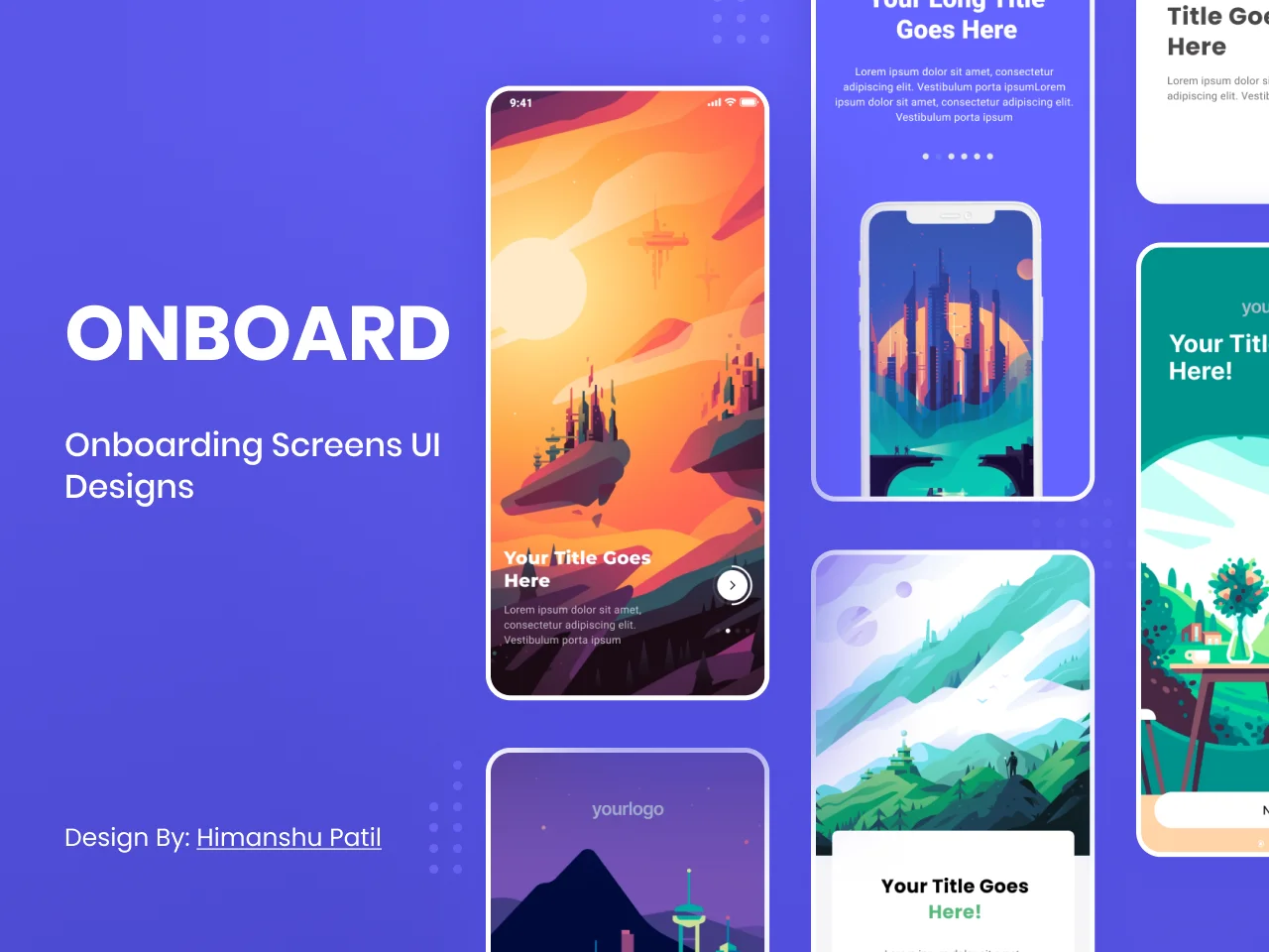 app onboarding ui 版式设计模板素材下载-UI/UX、场景插画、插画、登录页、着陆页-到位啦UI