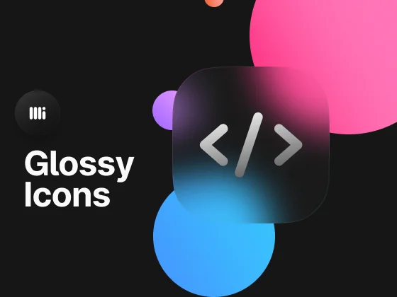 Glossy Icons磨砂玻璃效果图标集素材下载-3D/图标-到位啦UI