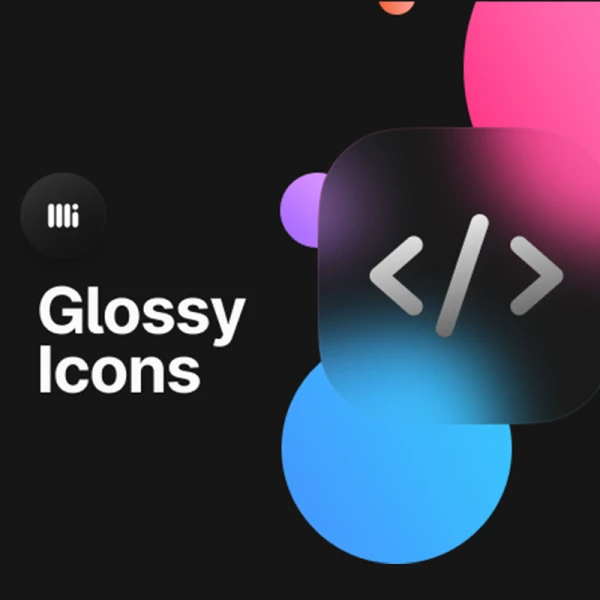 Glossy Icons磨砂玻璃效果图标集素材下载
