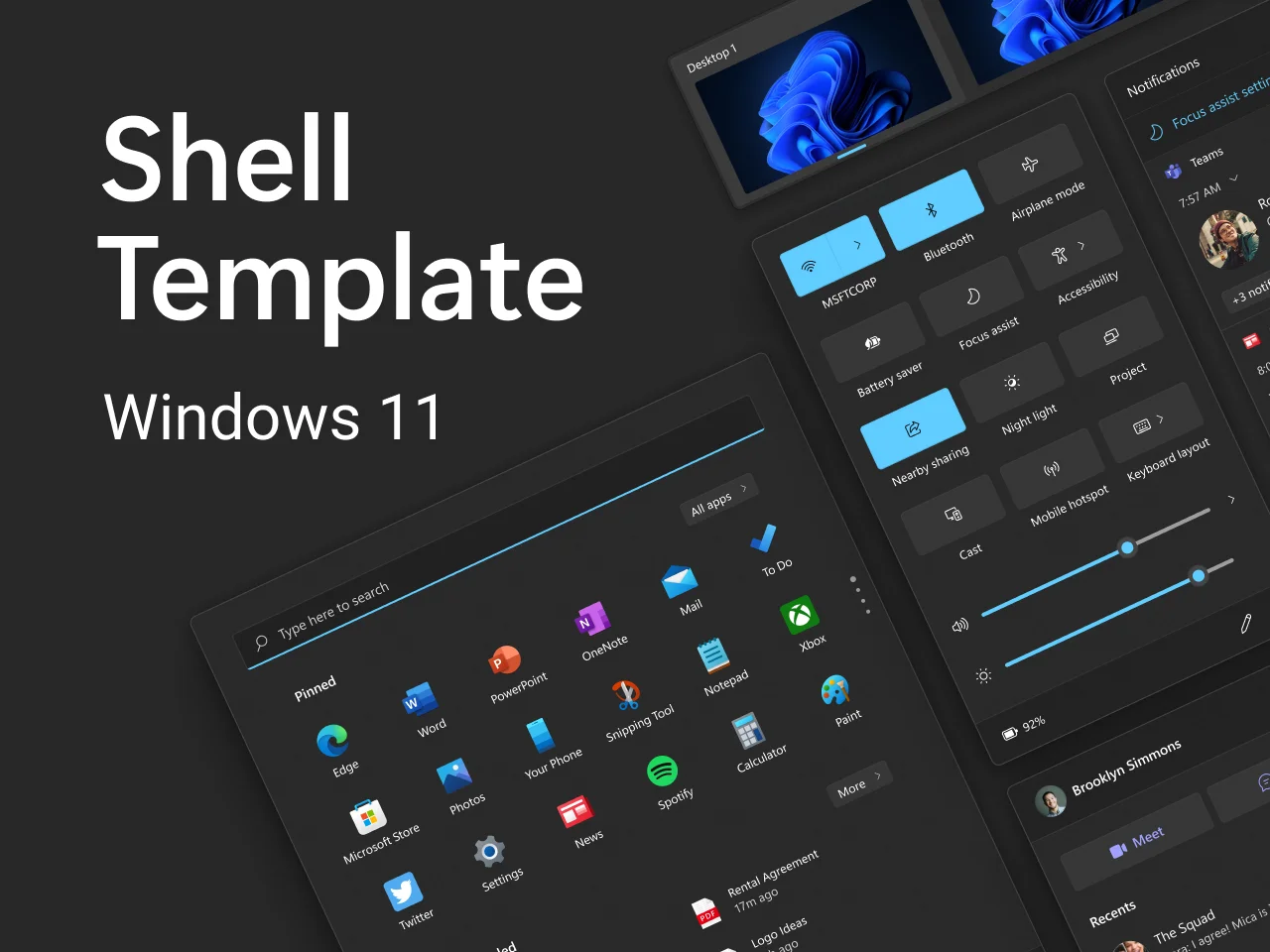 Shell Template – Windows 11素材下载-UI/UX、ui套件、介绍、表单-到位啦UI