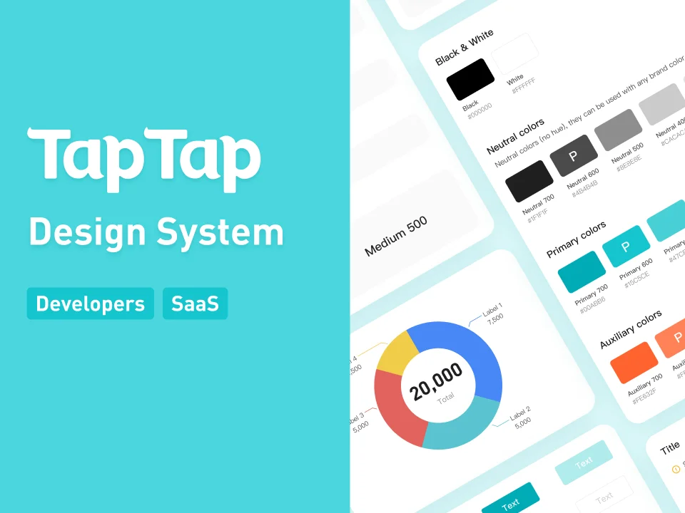 TapTap 桌面端UI设计系统素材下载-UI/UX、ui套件、列表、图表、应用、表单-到位啦UI
