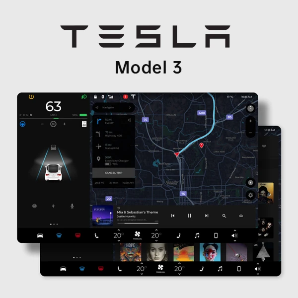 Tesla Model 3 MaaS汽车交互系统 UI素材下载