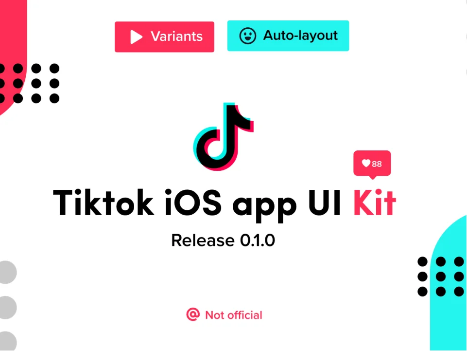 抖音国际版TikTok IOS App UI Kit素材下载-UI/UX、ui套件、应用-到位啦UI