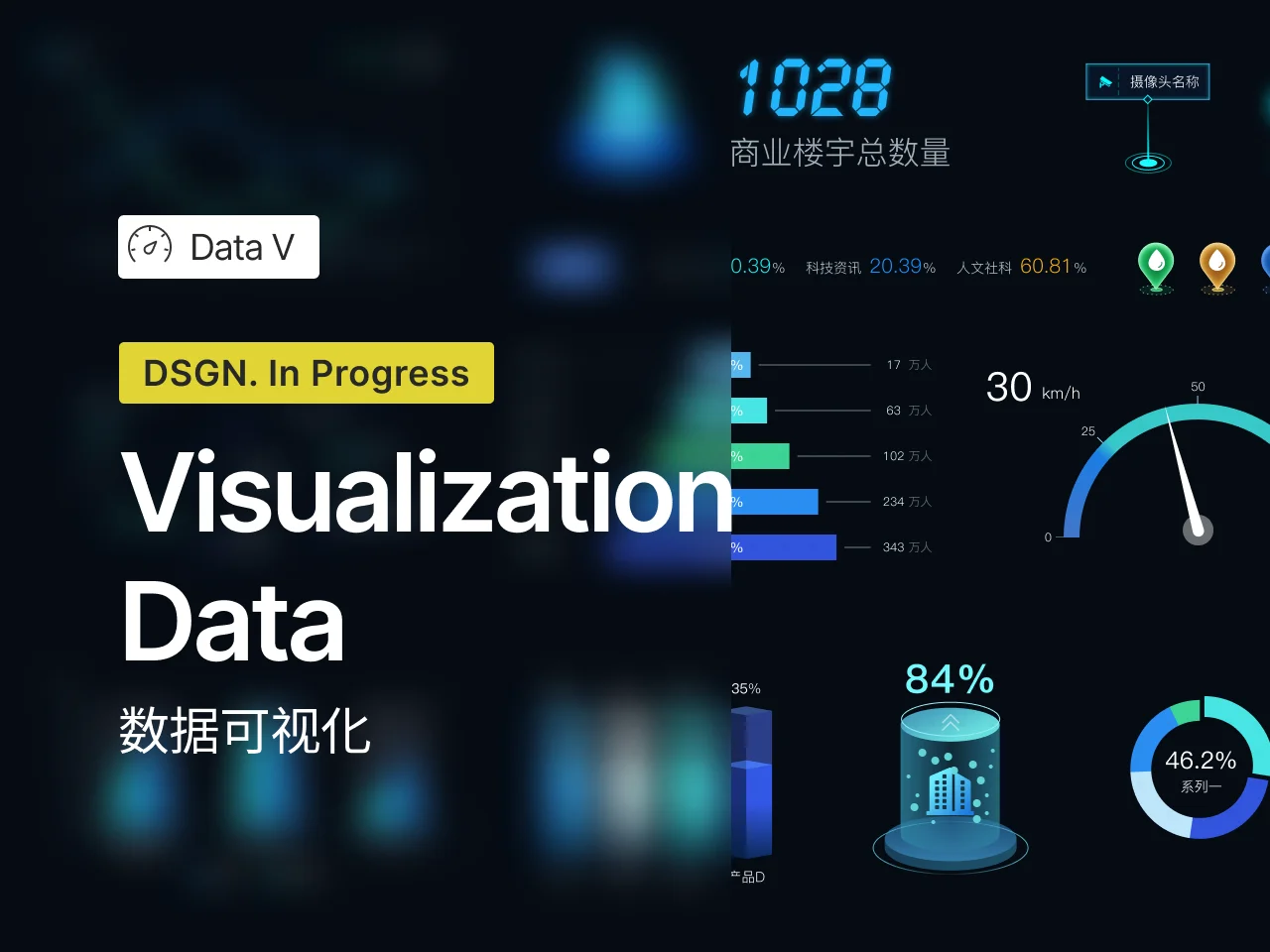 可视化大屏-DataVisulation Kit素材下载-UI/UX、ui套件、图表、数据可视化-仪表板-到位啦UI