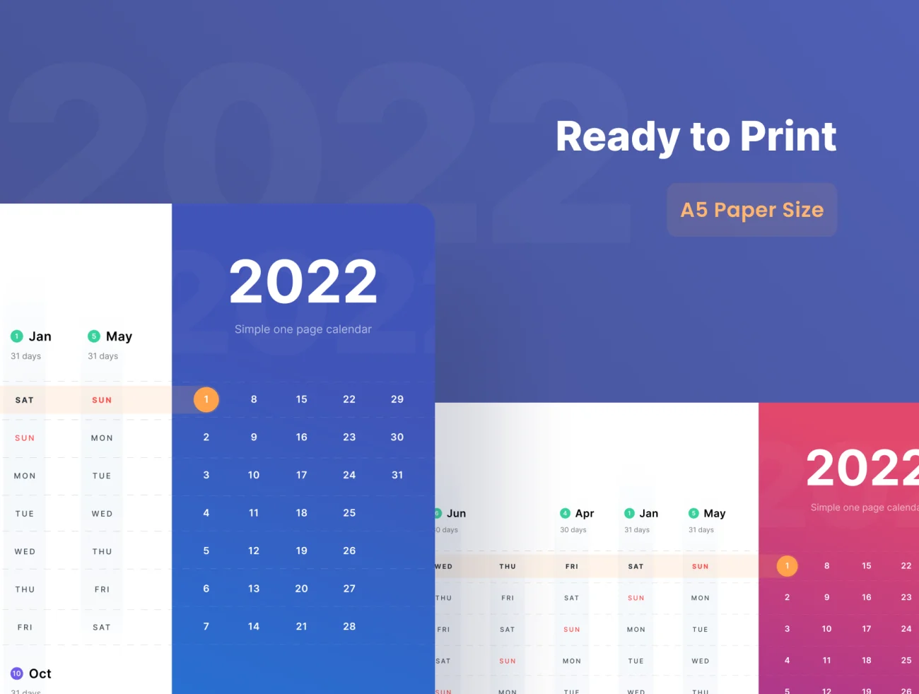 2022年日历素材下载 2022 One Page Calendar for All .figma .psd .ai .id .figma插图3
