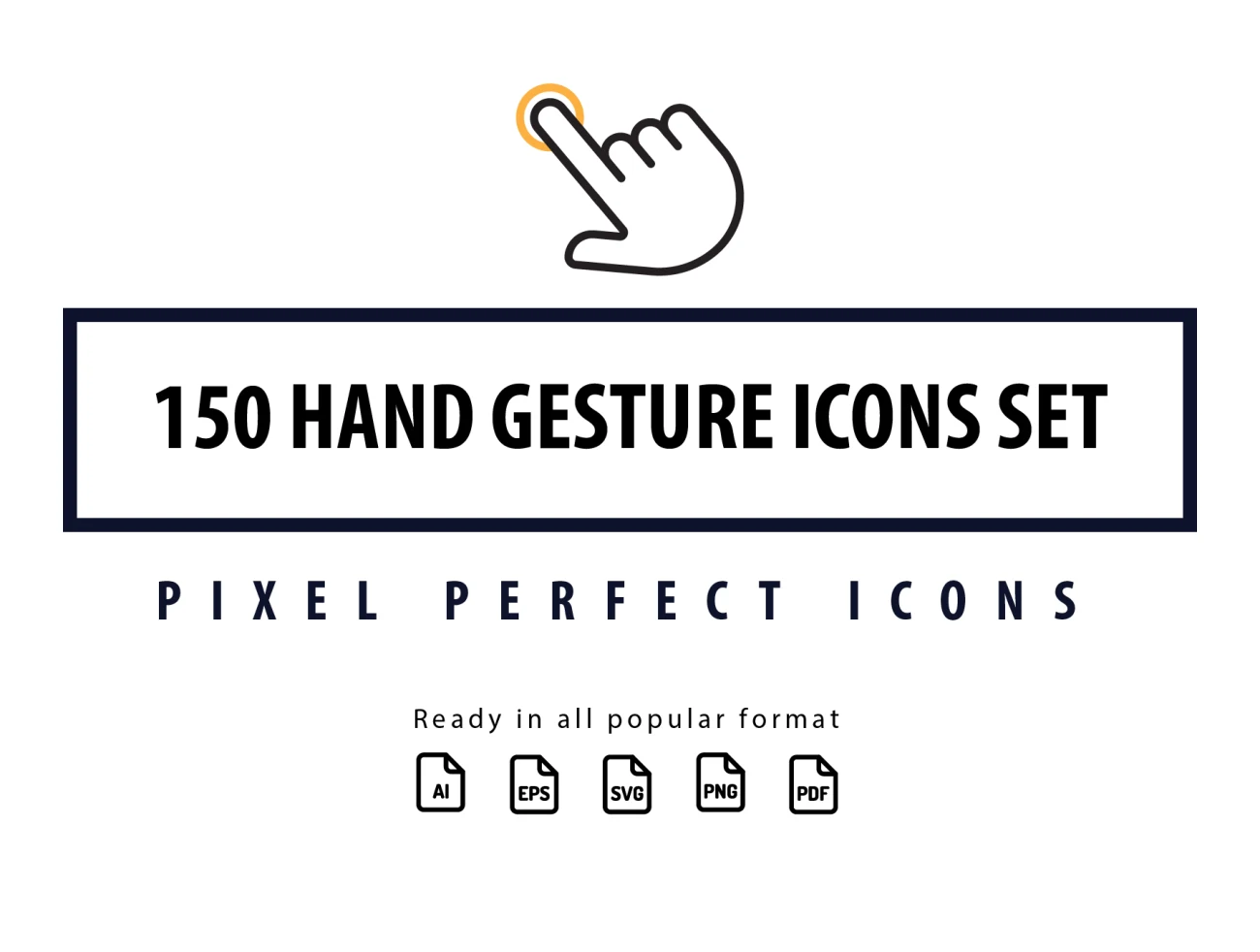 300款手势操作图标素材下载 300 Hand Gesture Icon Set .svg .png .jpeg插图1
