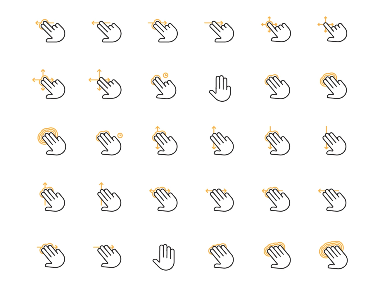 300款手势操作图标素材下载 300 Hand Gesture Icon Set .svg .png .jpeg-3D/图标-到位啦UI