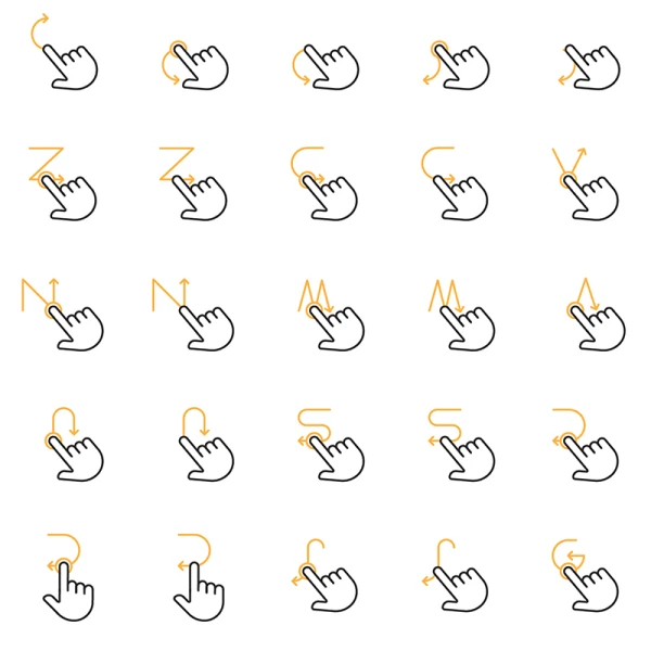 300款手势操作图标素材下载 300 Hand Gesture Icon Set .svg .png .jpeg