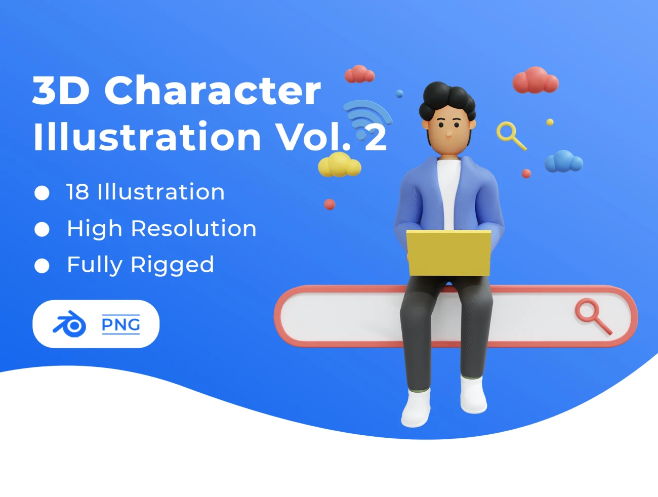 简约3D人物模型插画素材下载 3D Character illustration Vol. 2 .blender插图1