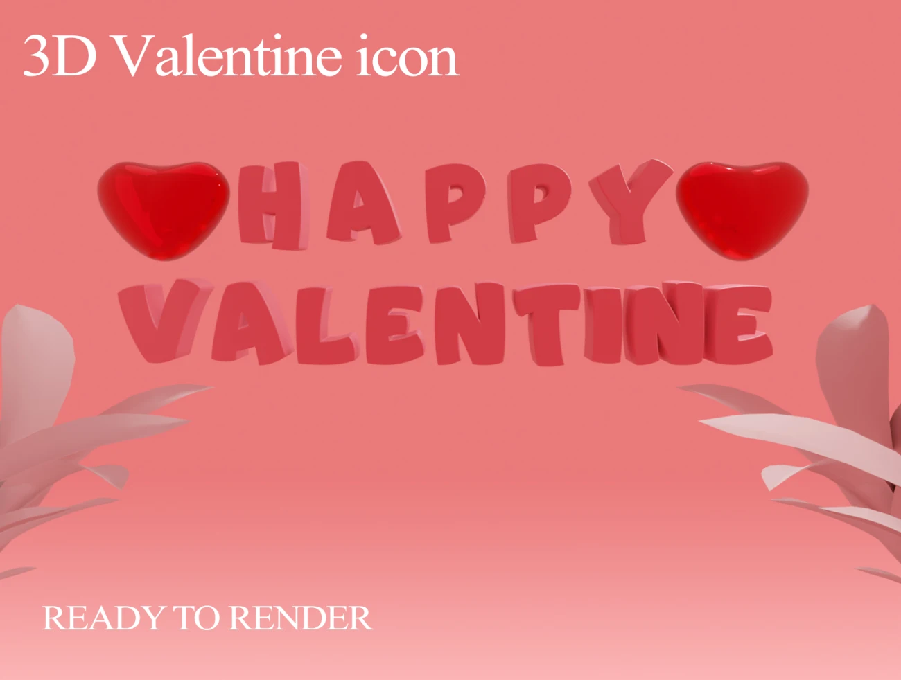 3D情人节图标素材下载 3D Valentine Icon .blender .png插图5