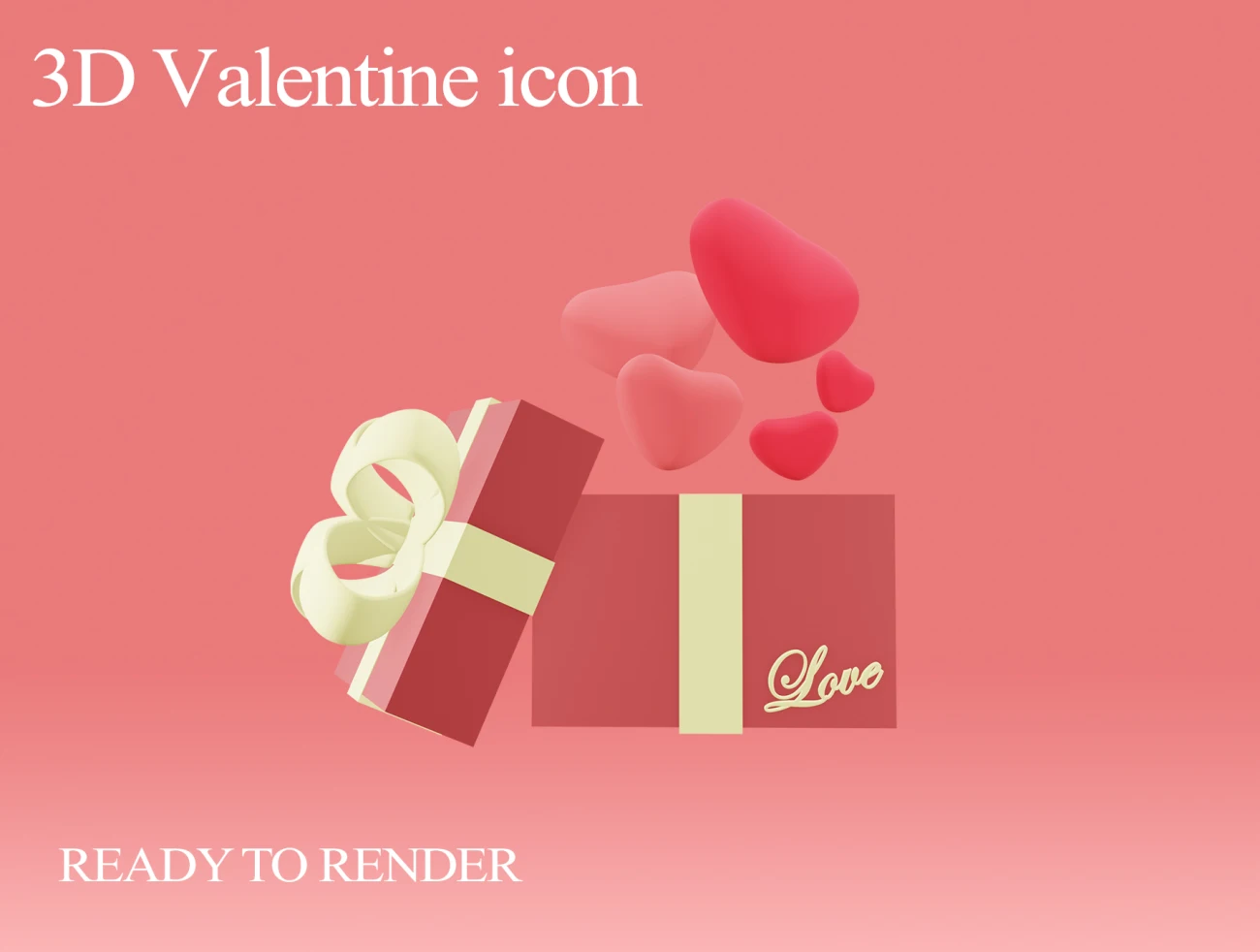 3D情人节图标素材下载 3D Valentine Icon .blender .png插图9