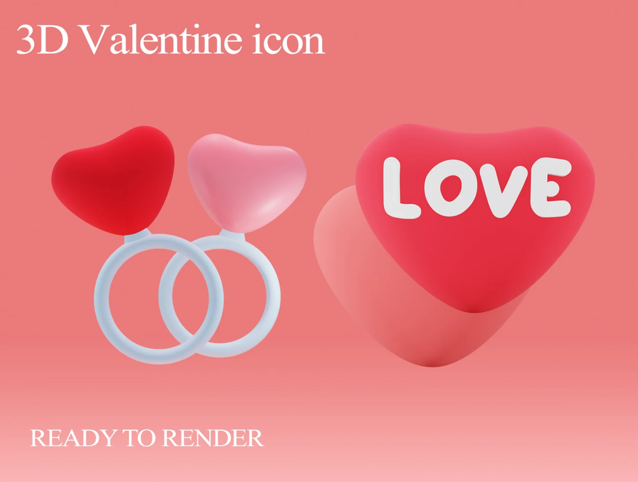 3D情人节图标素材下载 3D Valentine Icon .blender .png插图11