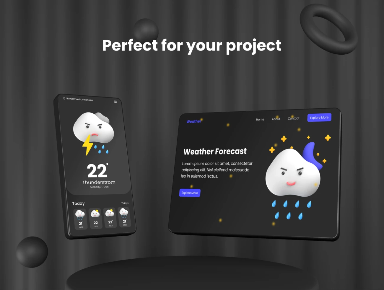 3D拟人情绪化天气图标24款素材下载 3D Weather Icons Emoticons Pack .figma .png .psd插图9