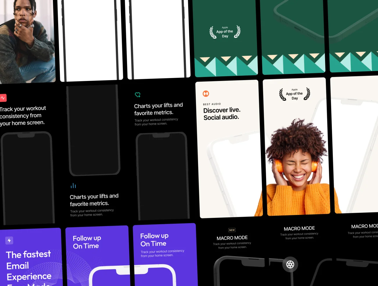 12款精选苹果商店应用展示样机模板 App Store Screenshot Templates .figma插图5
