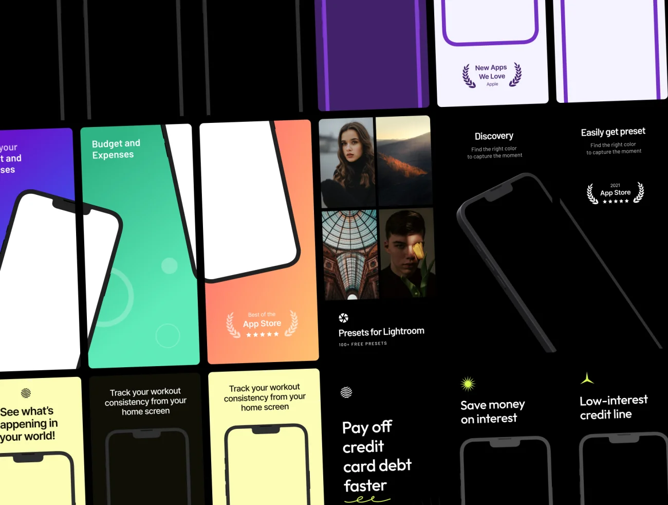 12款精选苹果商店应用展示样机模板 App Store Screenshot Templates .figma插图7