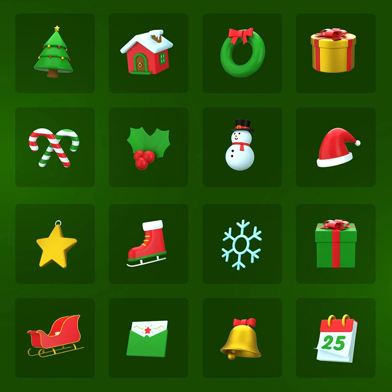 25款3D圣诞节图标素材下载 Christmas 3D Icons Set .C4D .png缩略图到位啦UI