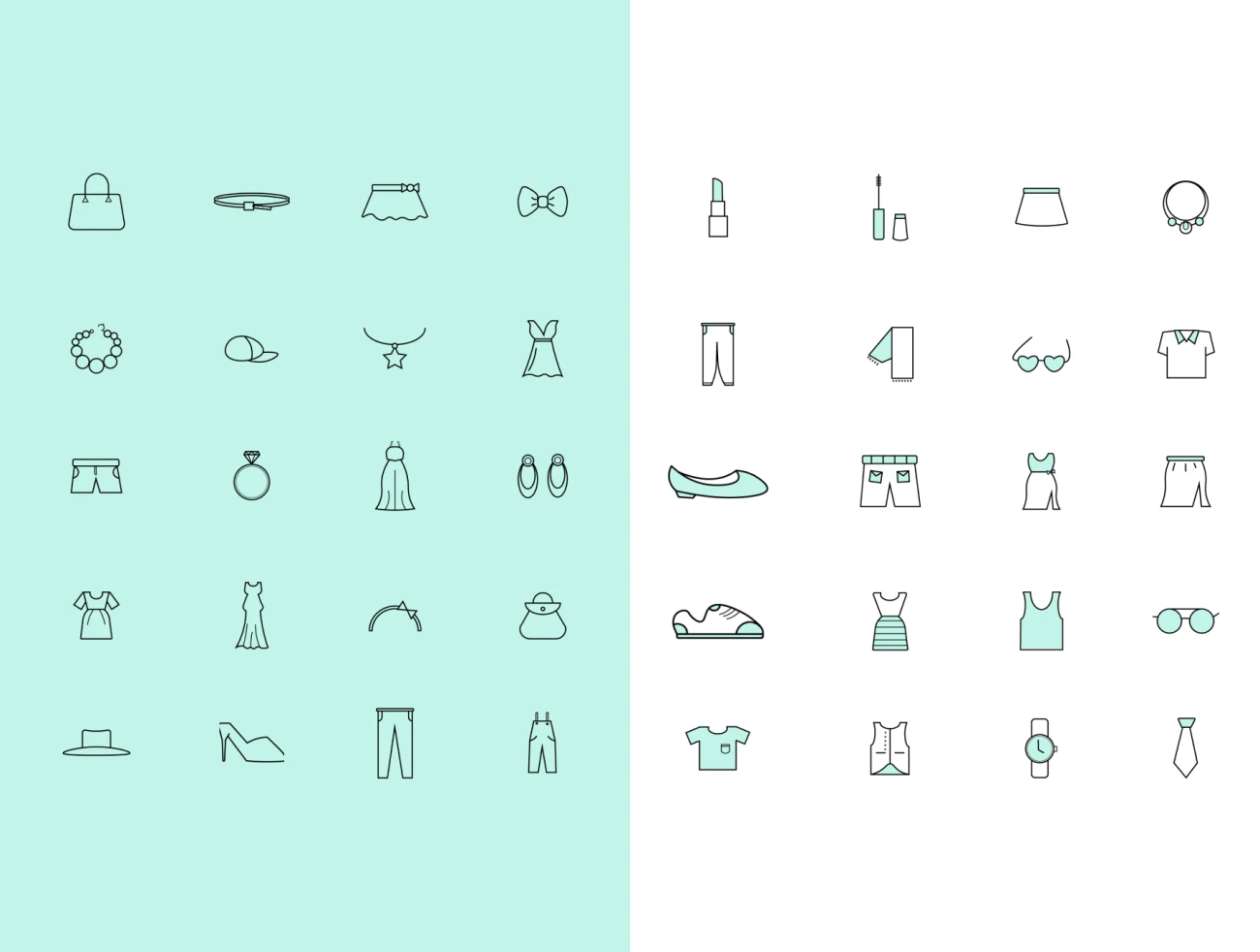 40款服饰配件图标素材下载 Clothes & Accessories Icons .sketch .ai插图9