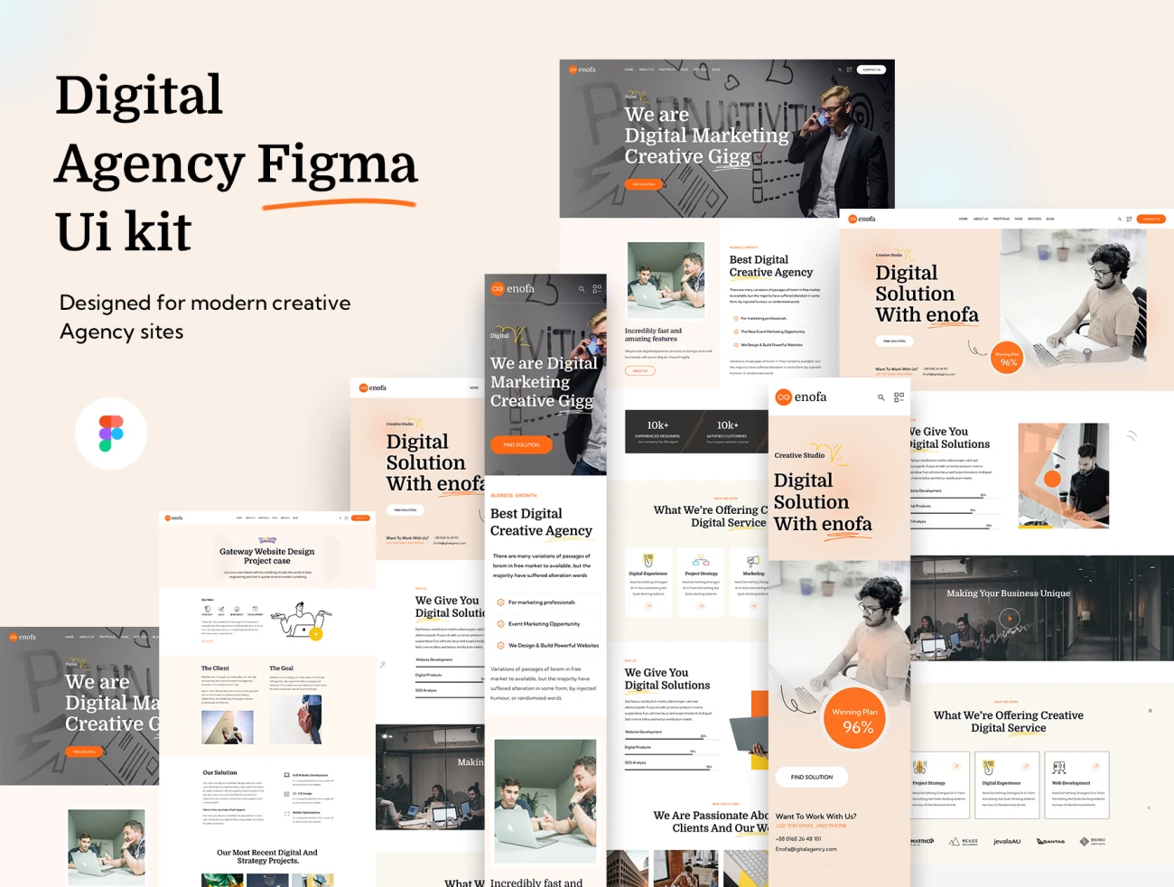 28款数字新媒体机构官网模板素材下载 Digital Agency Figma UI Kit .figma插图1