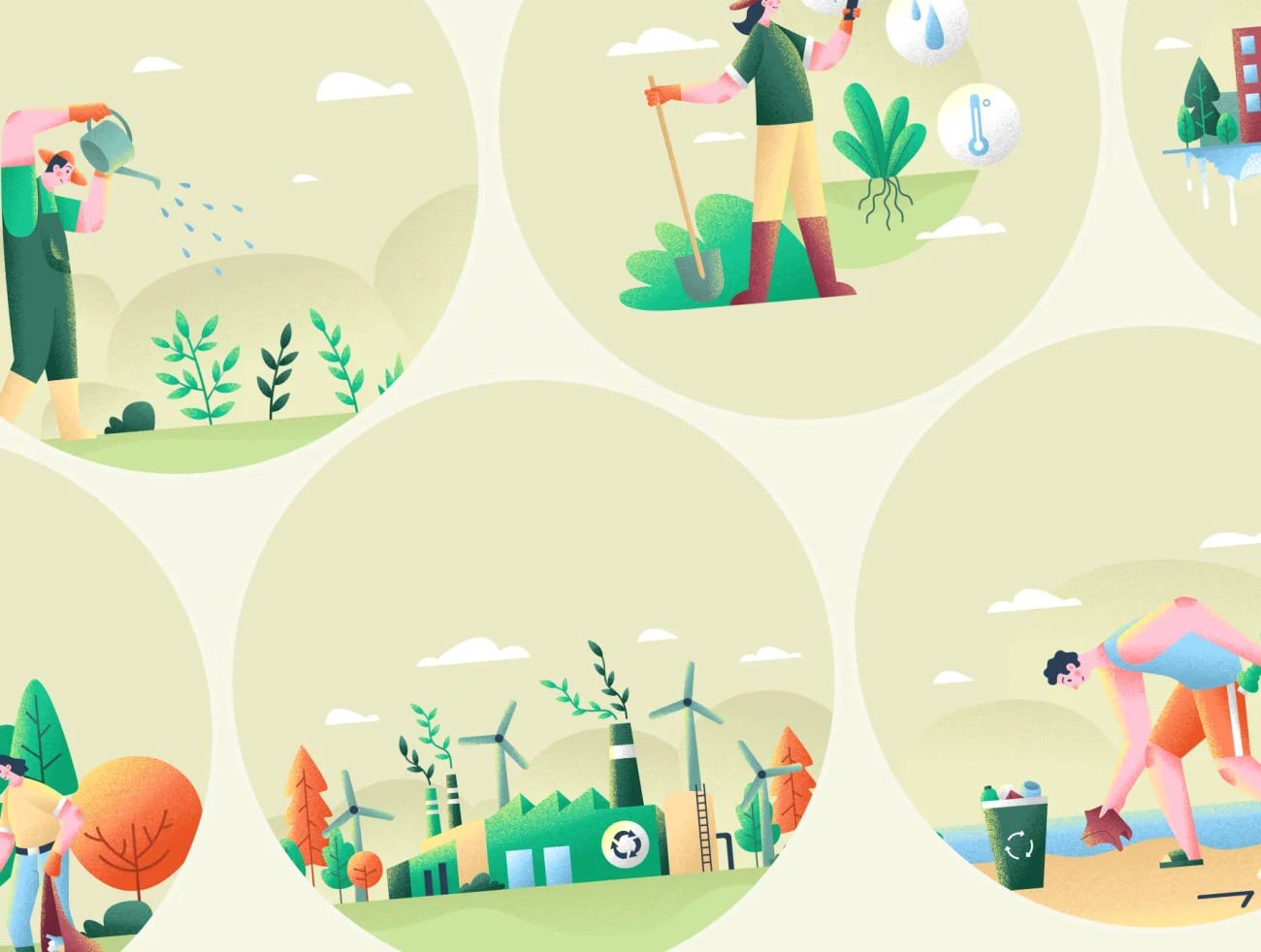10款环境生态系统农业公共服务场景插画素材下载 Ecology – Environment Illustration Set .ai .figma插图5