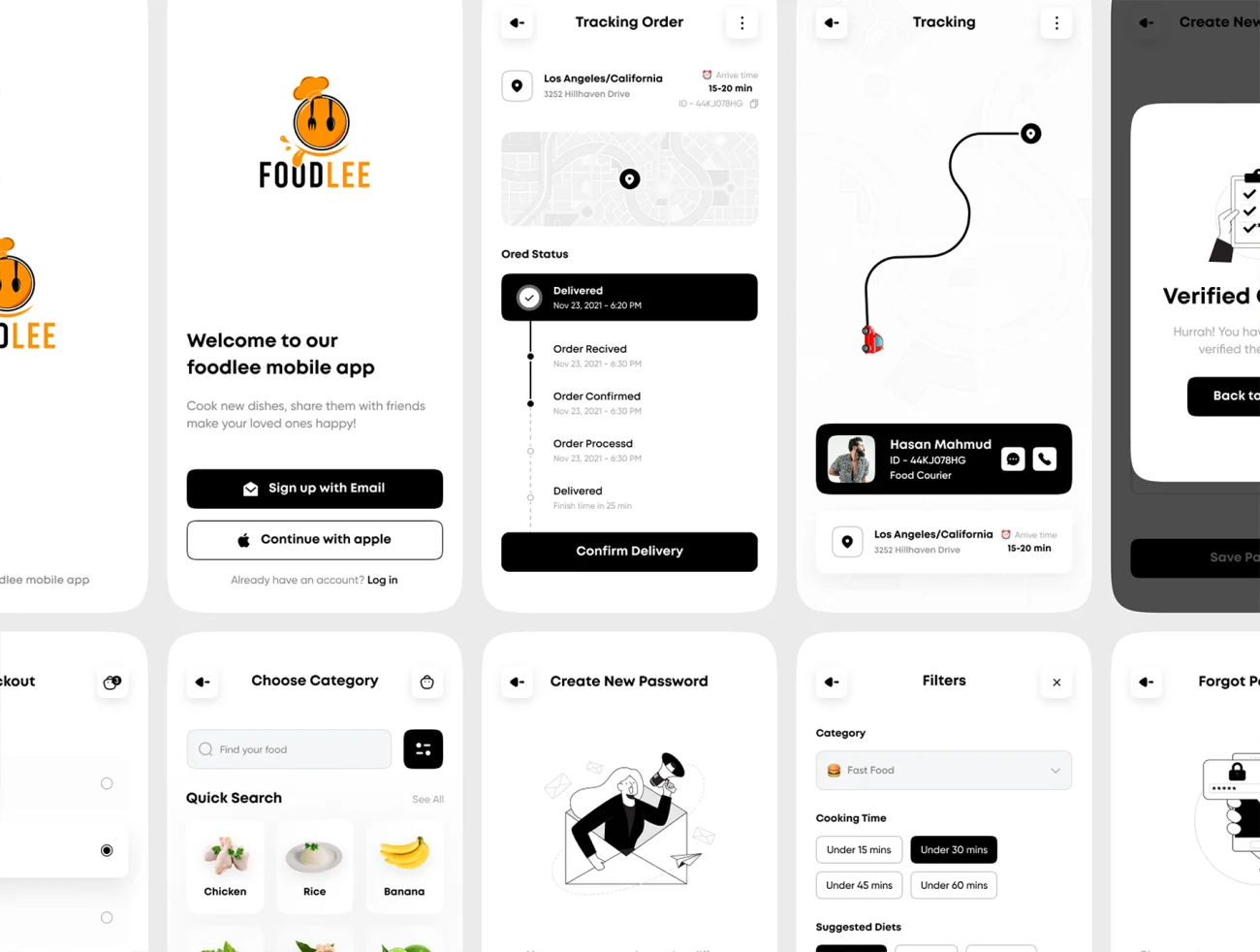 30屏外卖点餐应用设计套件素材下载 Foodlee – Food Mobile App UI Kit .sketch .xd .figma插图11