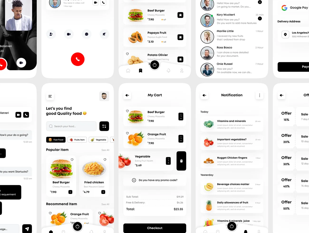 30屏外卖点餐应用设计套件素材下载 Foodlee – Food Mobile App UI Kit .sketch .xd .figma插图13