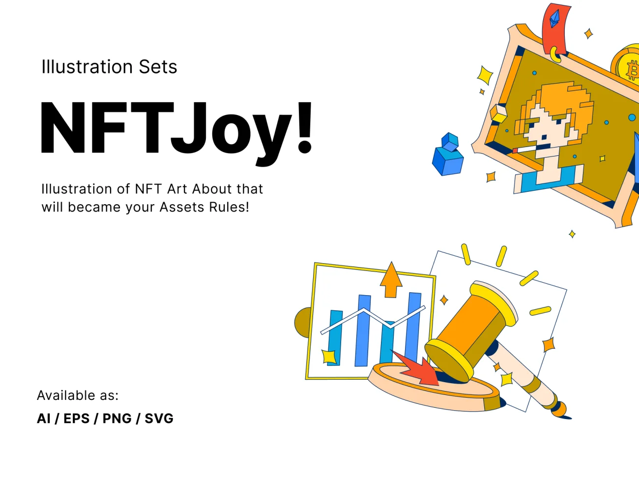 20款趣味场景NFT插画素材下载 NFTJoy Illustration Set .ai .figma插图1