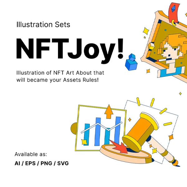 20款趣味场景NFT插画素材下载 NFTJoy Illustration Set .ai .figma