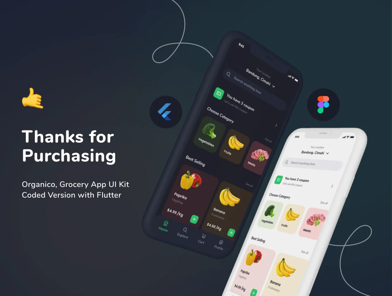 健康有机食品应用设计加源码下载 Organico Grocery App UI Kit (Design + Code) .app-android .figma插图3