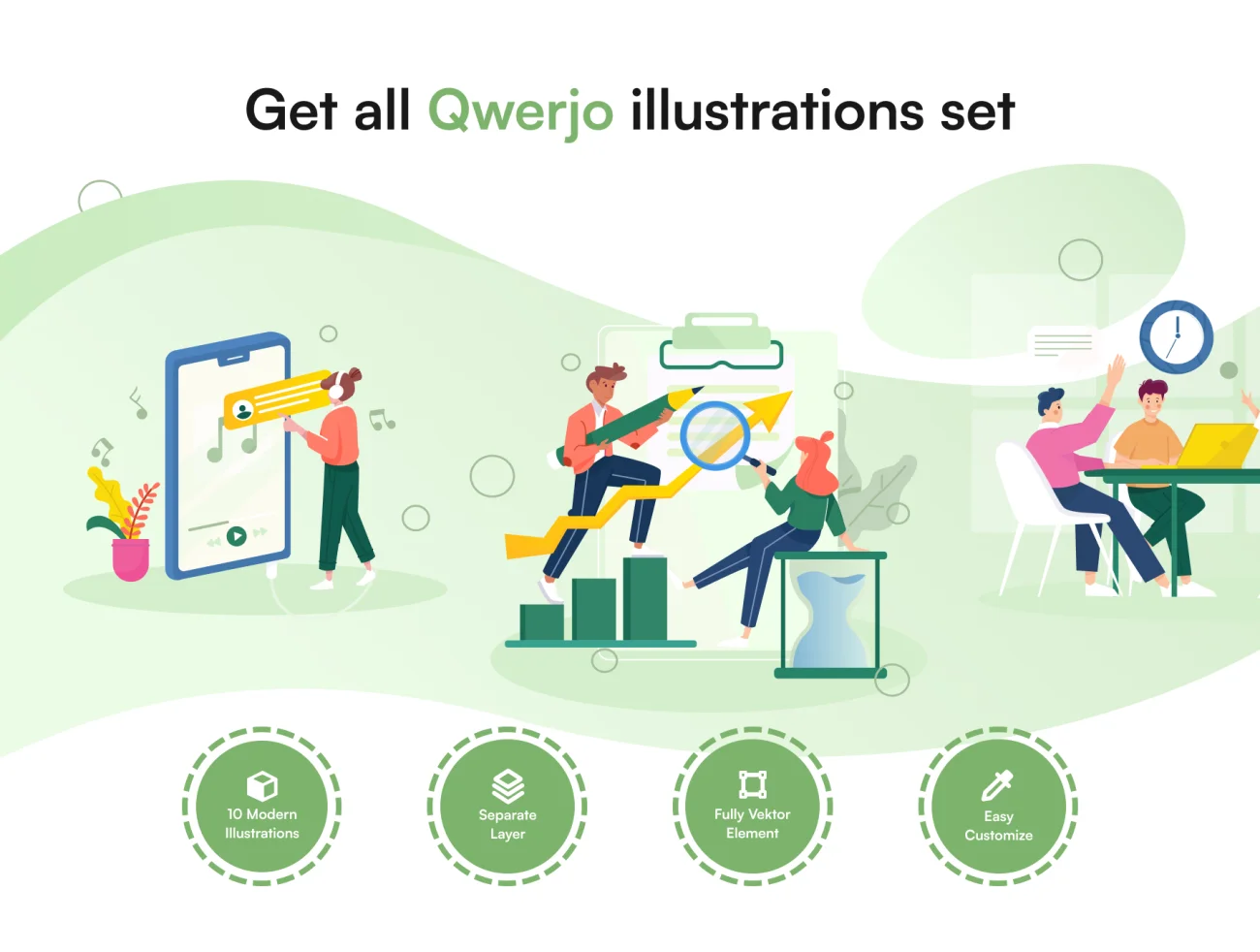 10款工作办公场景矢量插画合集素材下载 Qwerjo – Start Up Illustartion Kit .sketch .ai .figma插图9