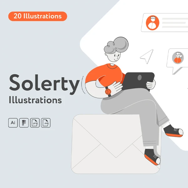 20款互联网营销插图合集素材下载 Solerty Marketing Illustrations .psd .ai .figma