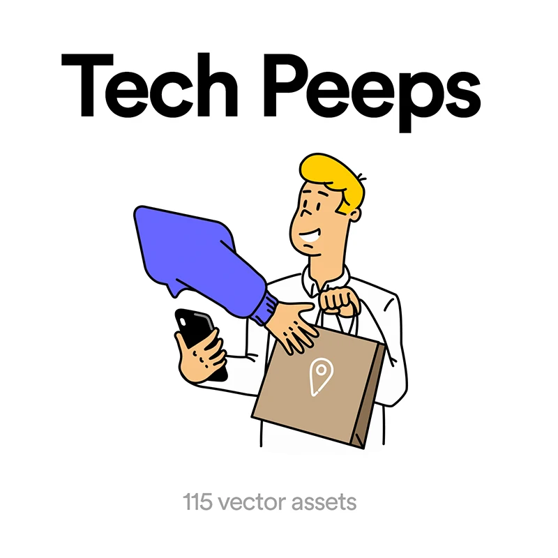115款趣味科技人物插图素材下载 Tech Peeps .sketch .psd .ai .id .figma插图13