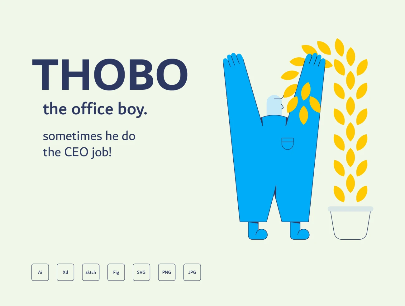 18款办公室boy趣味卡通人物素材下载 Thobo – the office boy .sketch .ai .xd .figma插图1