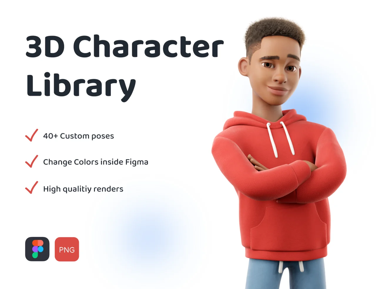 40款不同姿势学校上课学习3D人物模型 3D Character Mike back to school university Figma UI KIT .psd .figma插图1