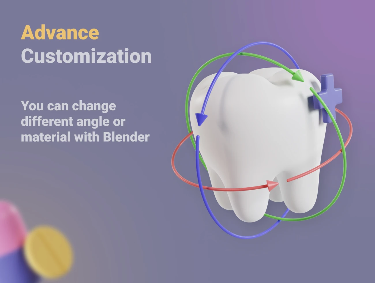 25款3D医疗图标素材模型 3D Medical Icons set .blender .psd .figma-3D/图标、教育医疗-到位啦UI
