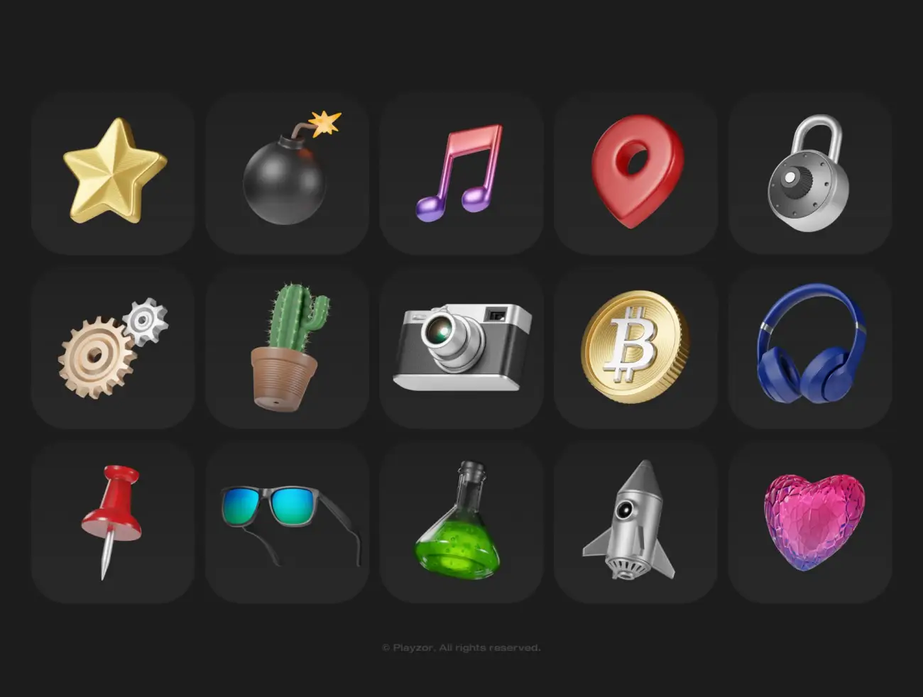 30款3D常用物体表情包模型 Catchy 3D icons pack Volume 1 .psd插图9