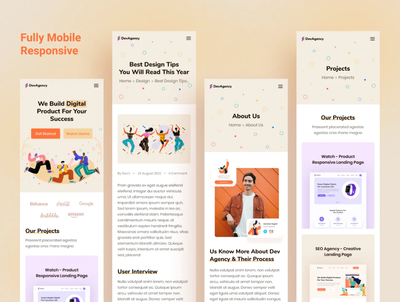 18页公司机构产品展示动态响应pc无线官网 DevAgency - Web Ui Kits .xd .figma-UI/UX、ui套件、主页、介绍、博客、海报、网站、详情-到位啦UI