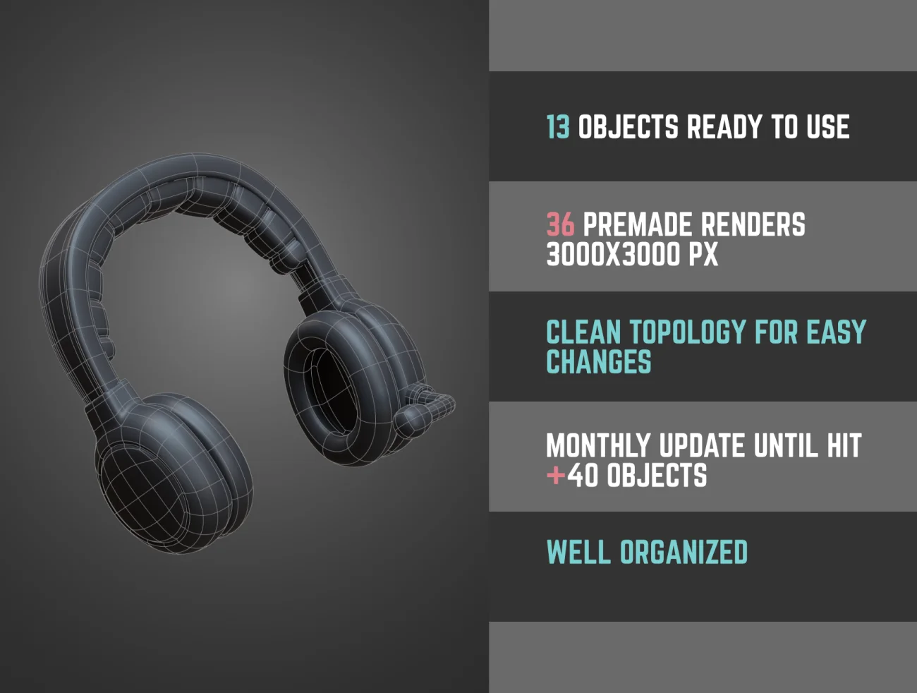 13款游戏手柄耳机外设3D图标模型素材 Gaming 3D Icons .blender插图7
