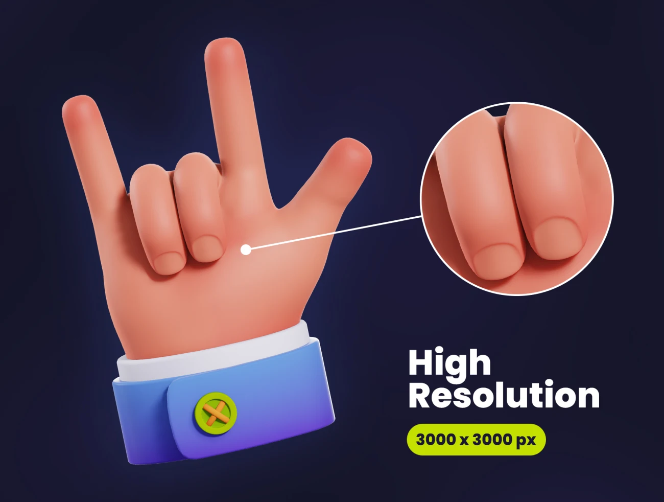 40款不同手势3D模型设计素材 Hand Gestures 3D Illustration .blender .psd .xd .figma插图3